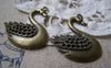Accessories - 10 Pcs Of Antique Bronze Crown Swan Charms 27x33mm A2940
