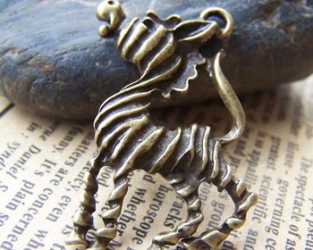 Accessories - 10 Pcs Of Antique Bronze Donkey Mule Pendants Charms 30x40mm A3879