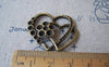 Accessories - 10 Pcs Of Antique Bronze Double Heart Charms 27x32mm A4347