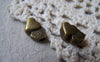 Accessories - 10 Pcs Of Antique Bronze Double Heart Spacer Beads Charms 7x13mm A5743