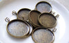 Accessories - 10 Pcs Of Antique Bronze Double Loops Round Cabochon Bases Match 20mm Cab A5056