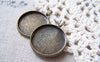 Accessories - 10 Pcs Of Antique Bronze Double Loops Round Cabochon Bases Match 20mm Cab A5056