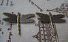Accessories - 10 Pcs Of Antique Bronze Dragonfly Charms Pendants 27x36mm A1816