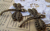 Accessories - 10 Pcs Of Antique Bronze Dragonfly Charms Pendants 35x37mm A1818