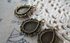Accessories - 10 Pcs Of Antique Bronze Drop Cameo Cabochon Bases Match 10x14mm Cab A5337