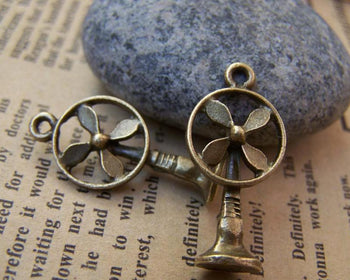 Accessories - 10 Pcs Of Antique Bronze Electric Fan Charms 12.5x26mm A3007