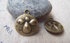 Accessories - 10 Pcs Of Antique Bronze Embossed Angel Round Charms 18x21mm A734