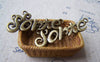 Accessories - 10 Pcs Of Antique Bronze English Word Sorte Connector Charms 12x37mm A518