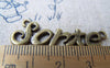 Accessories - 10 Pcs Of Antique Bronze English Word Sorte Connector Charms 12x37mm A518