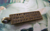 Accessories - 10 Pcs Of Antique Bronze English Words Rectangular Charms 8x32mm A4304