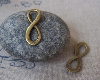 Accessories - 10 Pcs Of Antique Bronze Figure 8 Connector Charms  8x23mm A4538