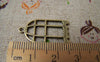 Accessories - 10 Pcs Of Antique Bronze Filigree Bird Cage Charms 15x23mm A163