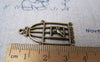 Accessories - 10 Pcs Of Antique Bronze Filigree Bird Cage Charms 20x34mm A153