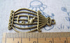 Accessories - 10 Pcs Of Antique Bronze Filigree Bird Cage Charms  21x34mm A160