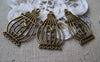 Accessories - 10 Pcs Of Antique Bronze Filigree Bird Cage Charms  21x34mm A160