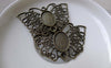 Accessories - 10 Pcs Of Antique Bronze Filigree Butterfly Oval Cameo Base Bezel Settings Match 10x14mm Cabochon  A6105