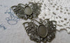 Accessories - 10 Pcs Of Antique Bronze Filigree Butterfly Oval Cameo Base Bezel Settings Match 10x14mm Cabochon  A6105
