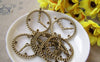 Accessories - 10 Pcs Of Antique Bronze Filigree Clock Pendants Charms  30mm A477