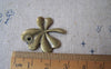 Accessories - 10 Pcs Of Antique Bronze Filigree Clover  Lucky Flower 25x27mm A4654