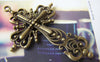 Accessories - 10 Pcs Of Antique Bronze Filigree Cross Pendants Charms 42x63mm A4518