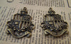 Accessories - 10 Pcs Of Antique Bronze Filigree Crown Badge Charms Pendants 32x44mm A1487