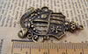 Accessories - 10 Pcs Of Antique Bronze Filigree Crown Badge Charms Pendants 32x44mm A1487