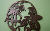 Accessories - 10 Pcs Of Antique Bronze Filigree Deer Oval Embellishment 46x64mm A3989