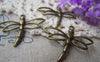 Accessories - 10 Pcs Of Antique Bronze Filigree Dragonfly Charms Pendants 27x33mm A1815