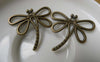 Accessories - 10 Pcs Of Antique Bronze Filigree Dragonfly Charms Pendants 28x30mm A6029