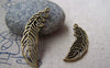 Accessories - 10 Pcs Of Antique Bronze Filigree Feather Charms Pendants 12x36mm A402