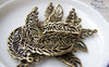 Accessories - 10 Pcs Of Antique Bronze Filigree Feather Charms Pendants 12x36mm A402