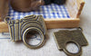 Accessories - 10 Pcs Of Antique Bronze Filigree Flat Camera Charms 22x23mm A2864