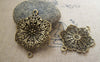 Accessories - 10 Pcs Of Antique Bronze Filigree Flower Connector Pendants  28x40mm A2181