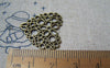Accessories - 10 Pcs Of Antique Bronze  Filigree Flower Heart Charms 23x24mm A4757