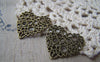 Accessories - 10 Pcs Of Antique Bronze  Filigree Flower Heart Charms 23x24mm A4757