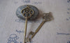 Accessories - 10 Pcs Of Antique Bronze Filigree Flower Key Pendants 22x69mm A4694