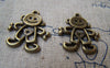 Accessories - 10 Pcs Of Antique Bronze Filigree Happy Boy Charms 21x25mm A698
