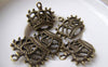 Accessories - 10 Pcs Of Antique Bronze Filigree Heart Crown Charms 20x20mm A773