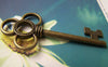 Accessories - 10 Pcs Of Antique Bronze Filigree Key Charms 23x54mm A174