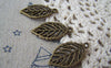 Accessories - 10 Pcs Of Antique Bronze Filigree Leaf Charms 14x27mm A4467