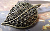 Accessories - 10 Pcs Of Antique Bronze Filigree Leaf  Pendants Charms 23x38mm A6812