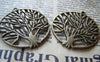 Accessories - 10 Pcs Of Antique Bronze Filigree Life Tree Round Charms Pendants 39mm A372