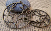 Accessories - 10 Pcs Of Antique Bronze Filigree Life Tree Round Charms Pendants 40mm A349
