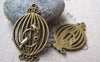 Accessories - 10 Pcs Of Antique Bronze Filigree Oval Bird Cage Charms  21x34mm A150