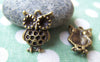 Accessories - 10 Pcs Of Antique Bronze Filigree Owl Charms 14x20mm A119