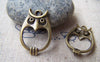 Accessories - 10 Pcs Of Antique Bronze Filigree Owl Charms 16x23mm A108