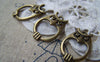 Accessories - 10 Pcs Of Antique Bronze Filigree Owl Charms 16x23mm A108