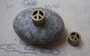 Accessories - 10 Pcs Of Antique Bronze Filigree Peace Symbol Beads 10mm A4927