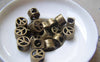 Accessories - 10 Pcs Of Antique Bronze Filigree Peace Symbol Beads 10mm A4927