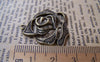 Accessories - 10 Pcs Of Antique Bronze Filigree Rose Flower Charms 29x30mm A410